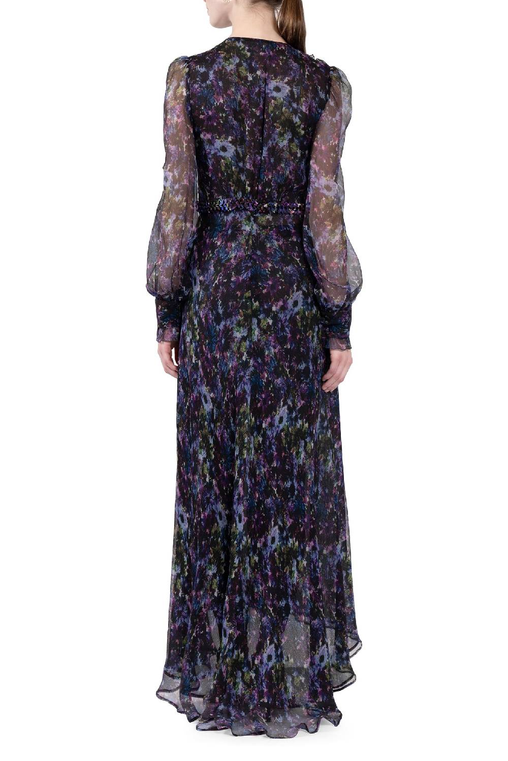 Luisa Beccaria Abito lungo in chiffon fluido Prezzo Ridotto