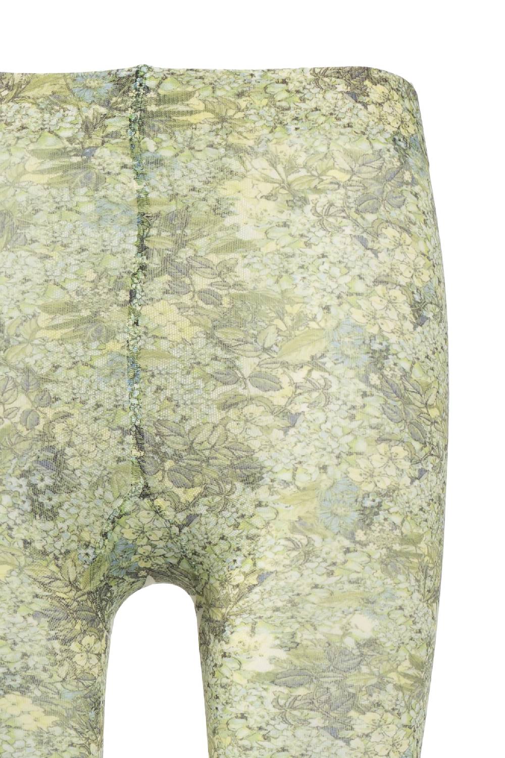 Luisa Beccaria Collant stampa micro fiori verdi Online