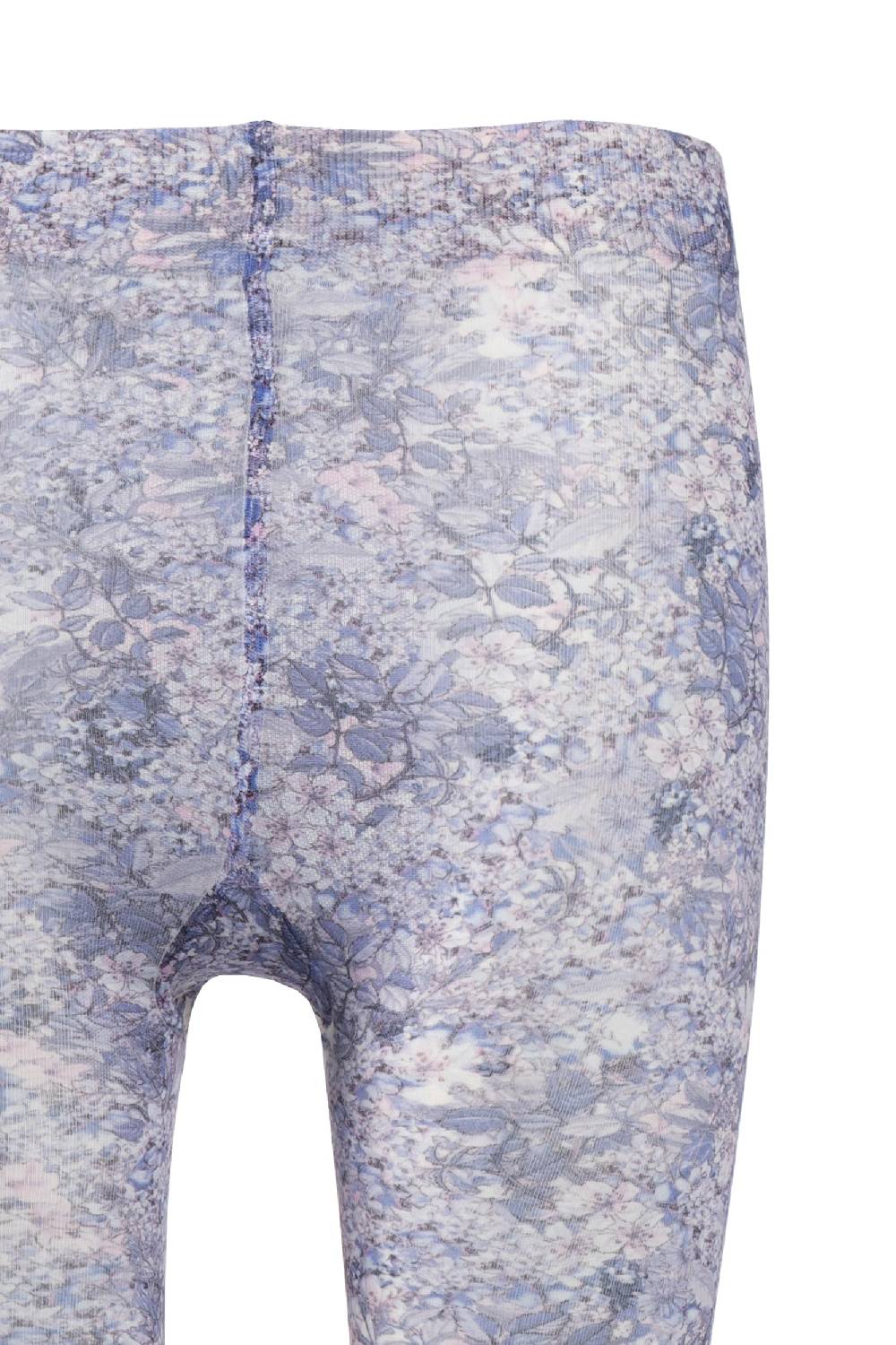Luisa Beccaria Collant stampa micro fiori blu Outlet