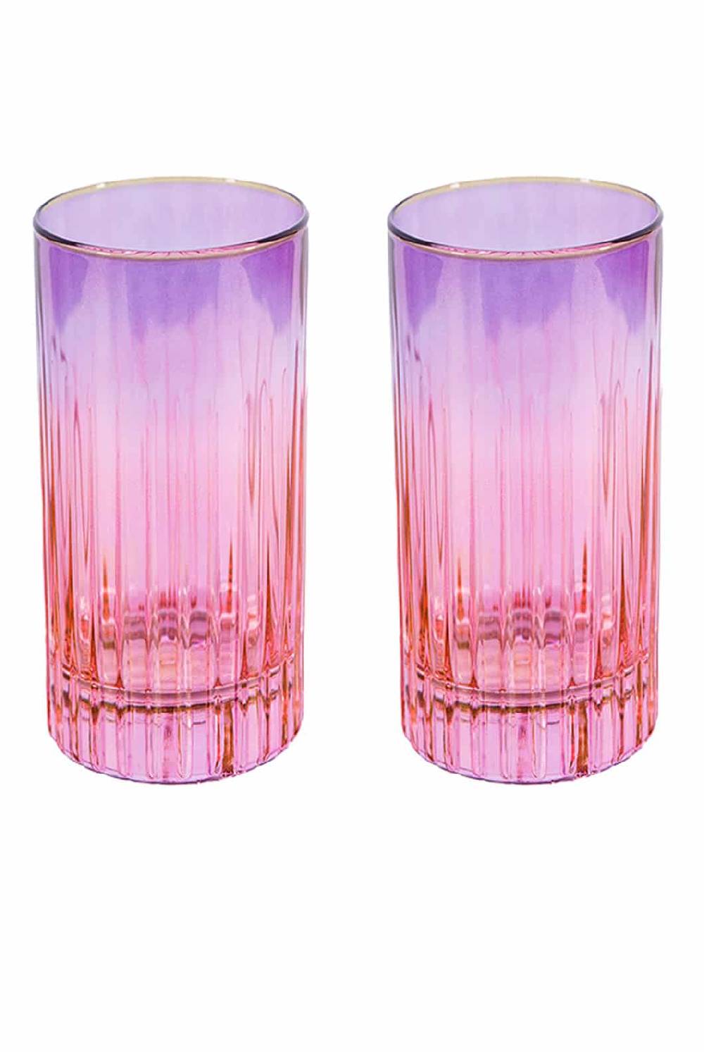 Luisa Beccaria Shade Pink To Purple Set Di Due Grandi Bicchieri Tumbler Saldi Di Fabbrica