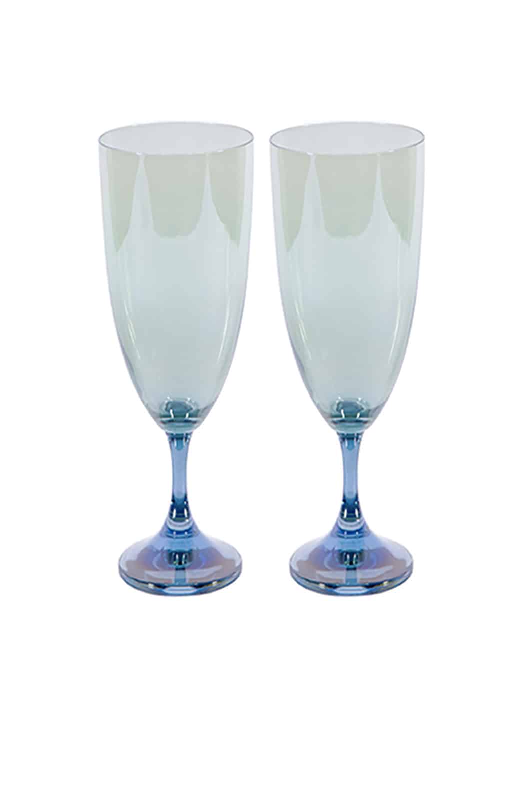 Luisa Beccaria Ombra Blu Al Verde Set Di Due Flauto Nuova