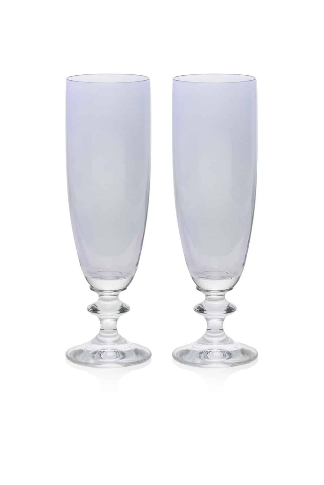 Luisa Beccaria Set Blu Di Due Bicchieri Flauto Roseo Qualità Garantita