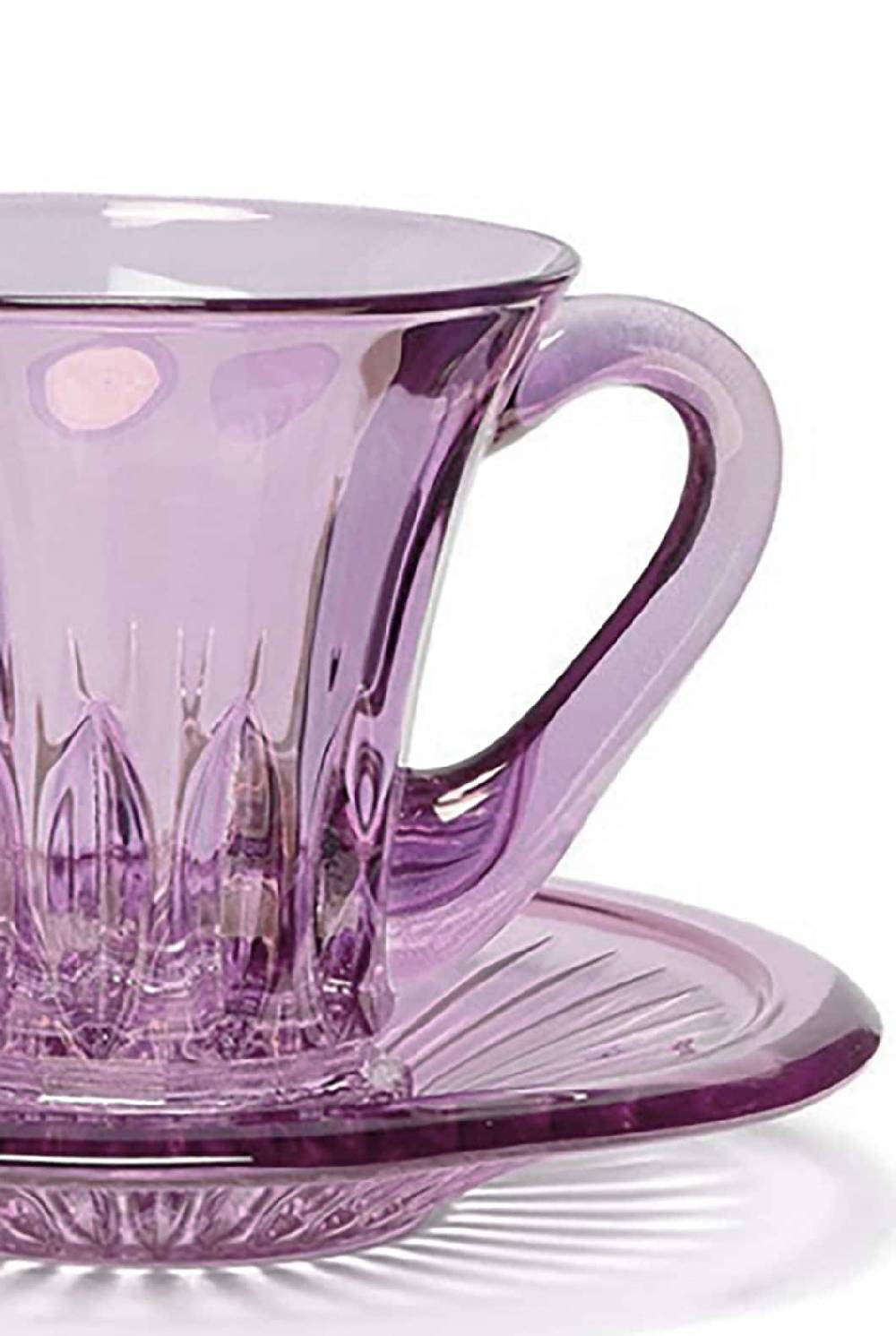 Luisa Beccaria Set Di Due Tazzine Da Caffè Trasparenti Prestige Viola Promozione Limitata