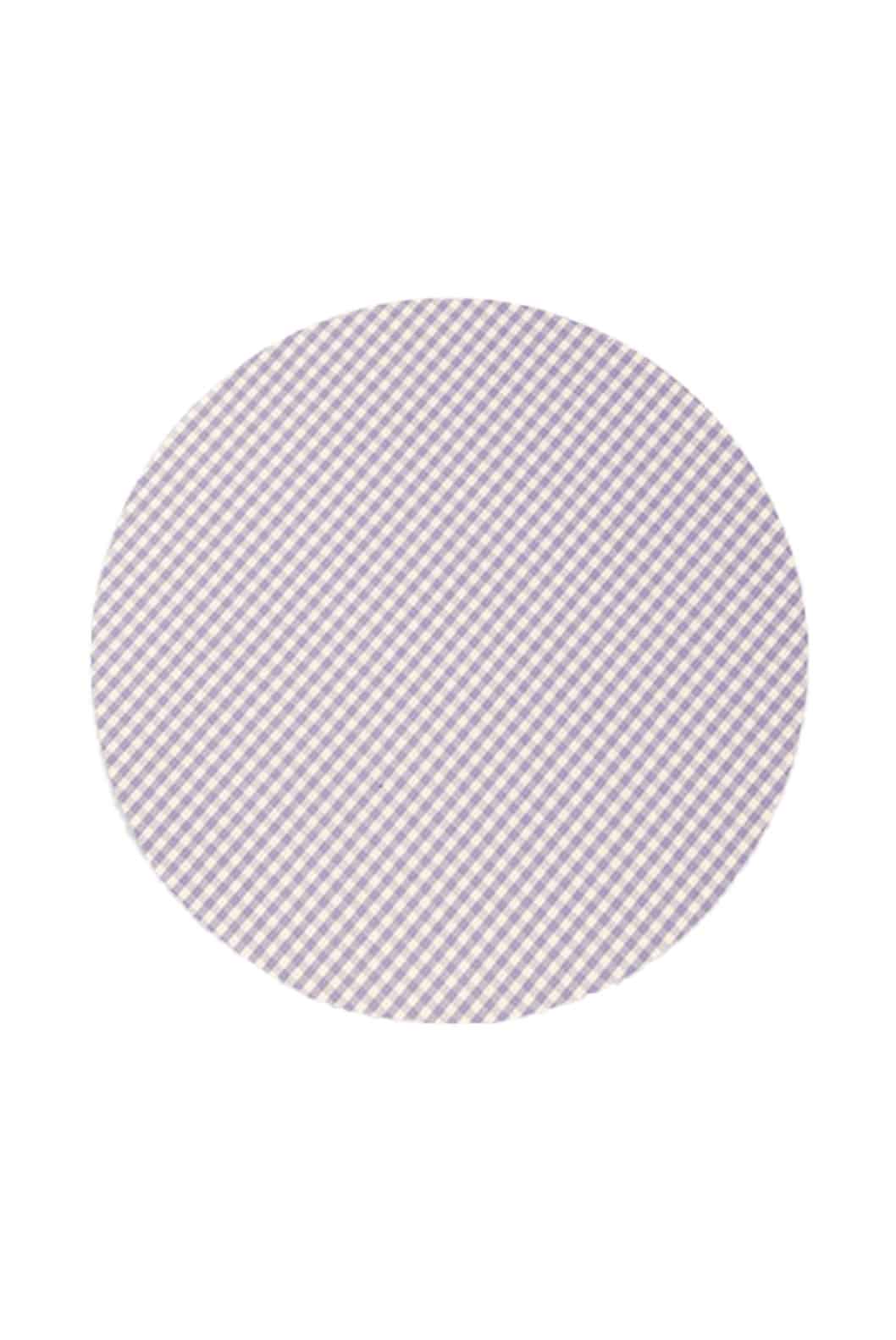 Luisa Beccaria Tovaglietta viola rotonda in cotone Vichy Sconto