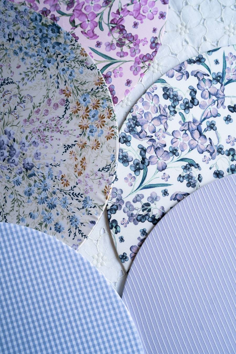 Luisa Beccaria Tovaglietta viola rotonda in cotone Vichy Sconto