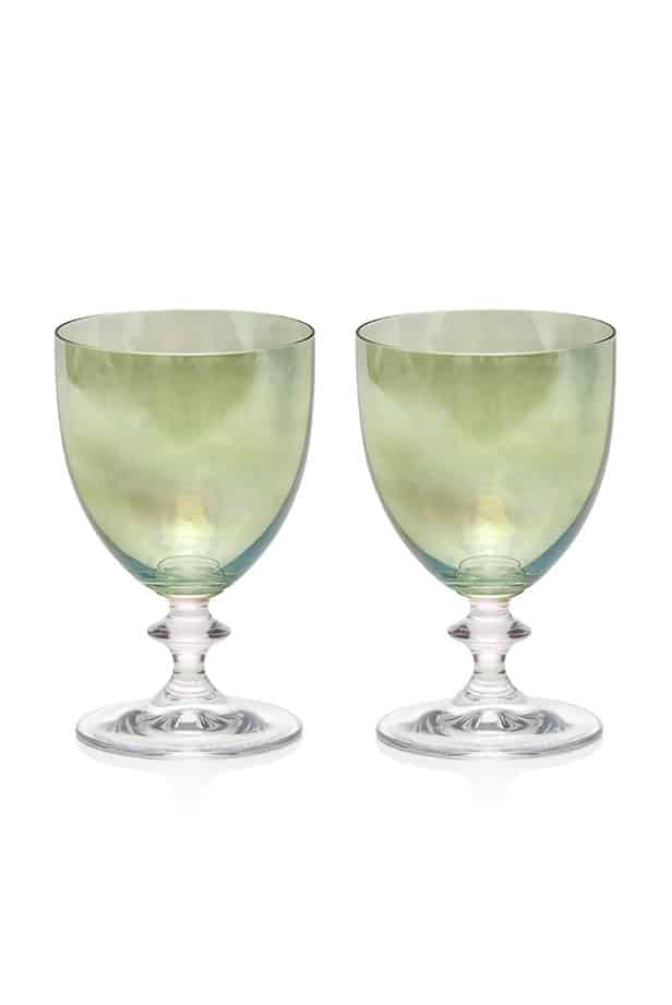 Luisa Beccaria Set Verde Di Due Bicchieri D'acqua Roseo Saldi