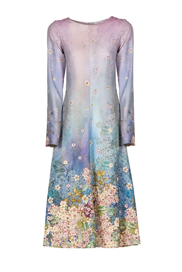 Luisa Beccaria Abito midi in cady stampato floreale Vendite Flash