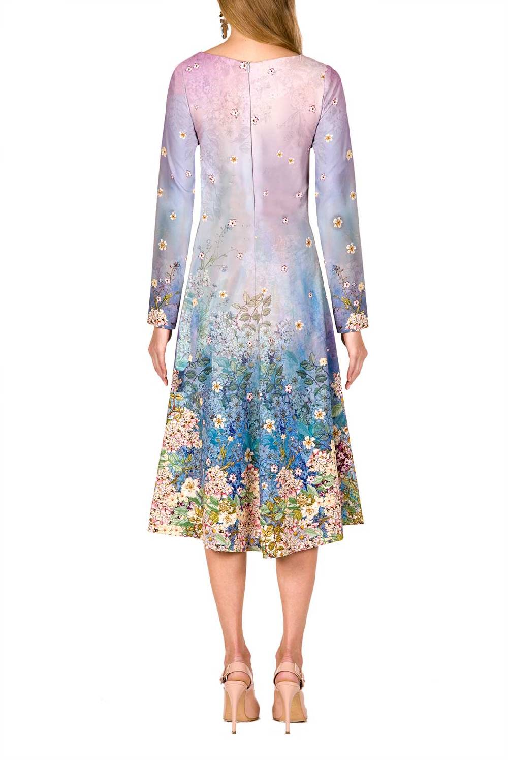 Luisa Beccaria Abito midi in cady stampato floreale Vendite Flash