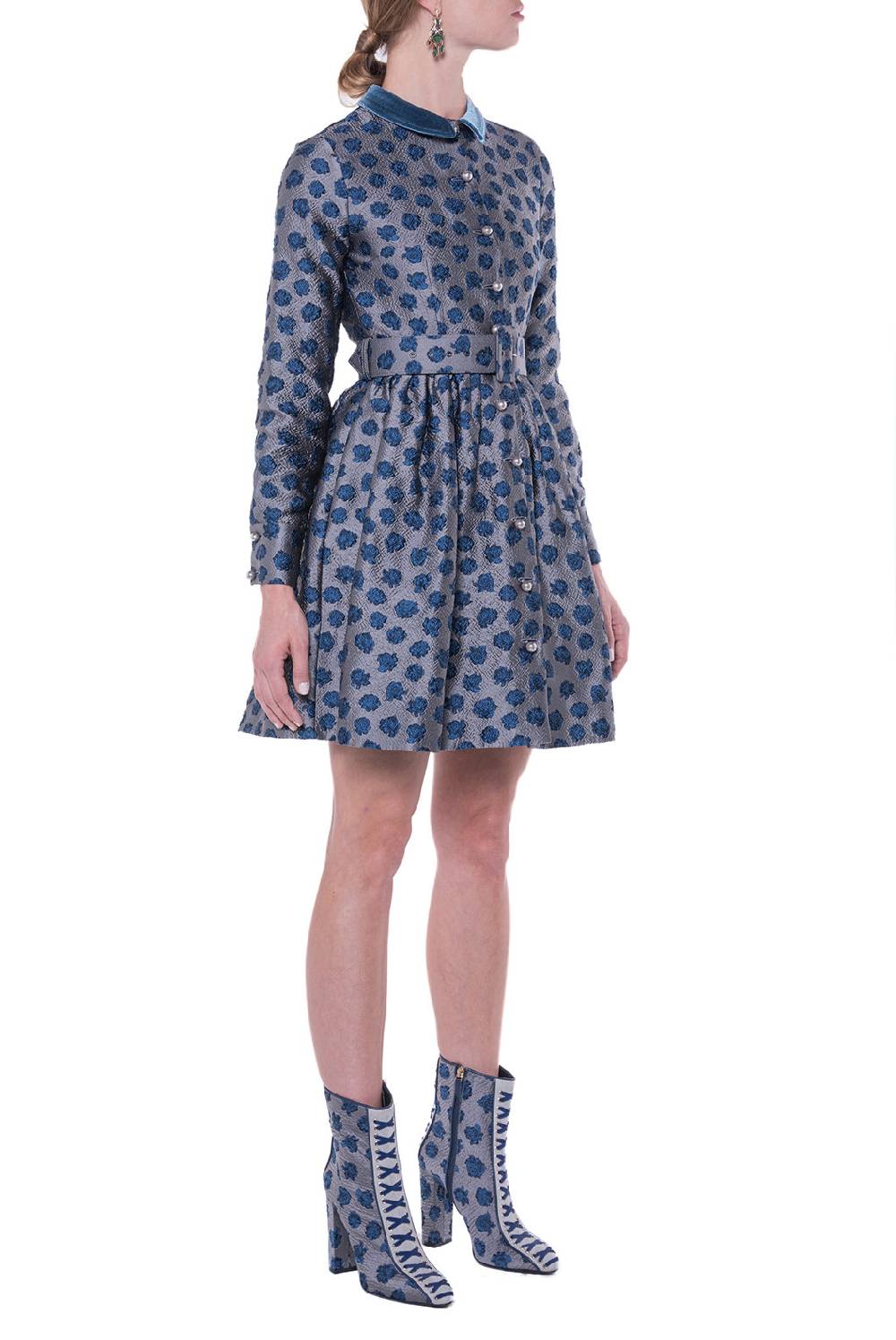 Luisa Beccaria Abito in jacquard a maniche lunghe Soddisfazione Garantita
