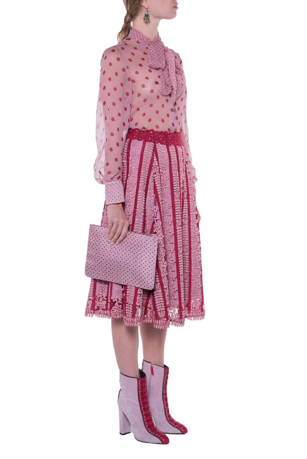 Luisa Beccaria Gonna ricamata in macramè Promozione Limitata
