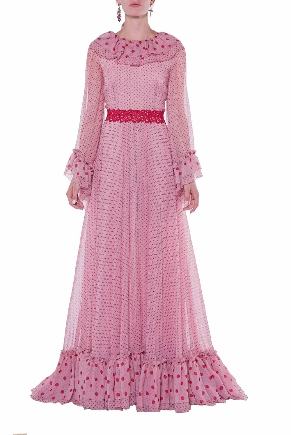 Luisa Beccaria Abito stampato in chiffon Shopping Online