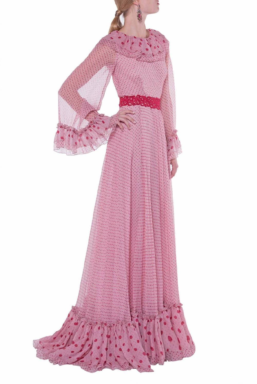 Luisa Beccaria Abito stampato in chiffon Shopping Online