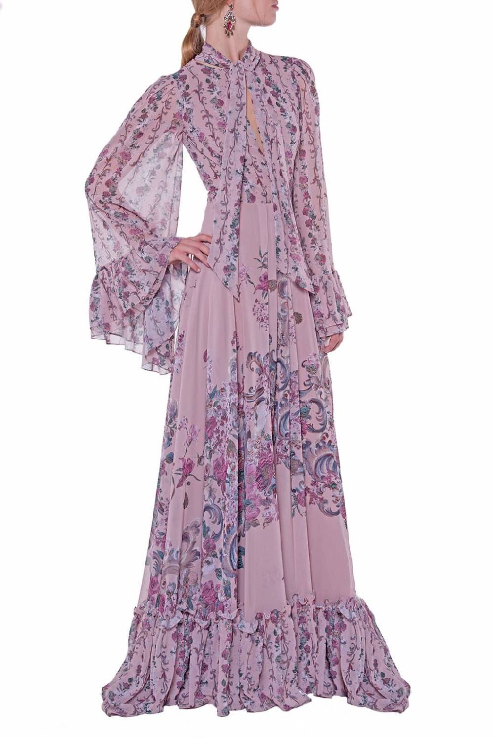 Luisa Beccaria Abito in georgette stampato fiori Convenienza