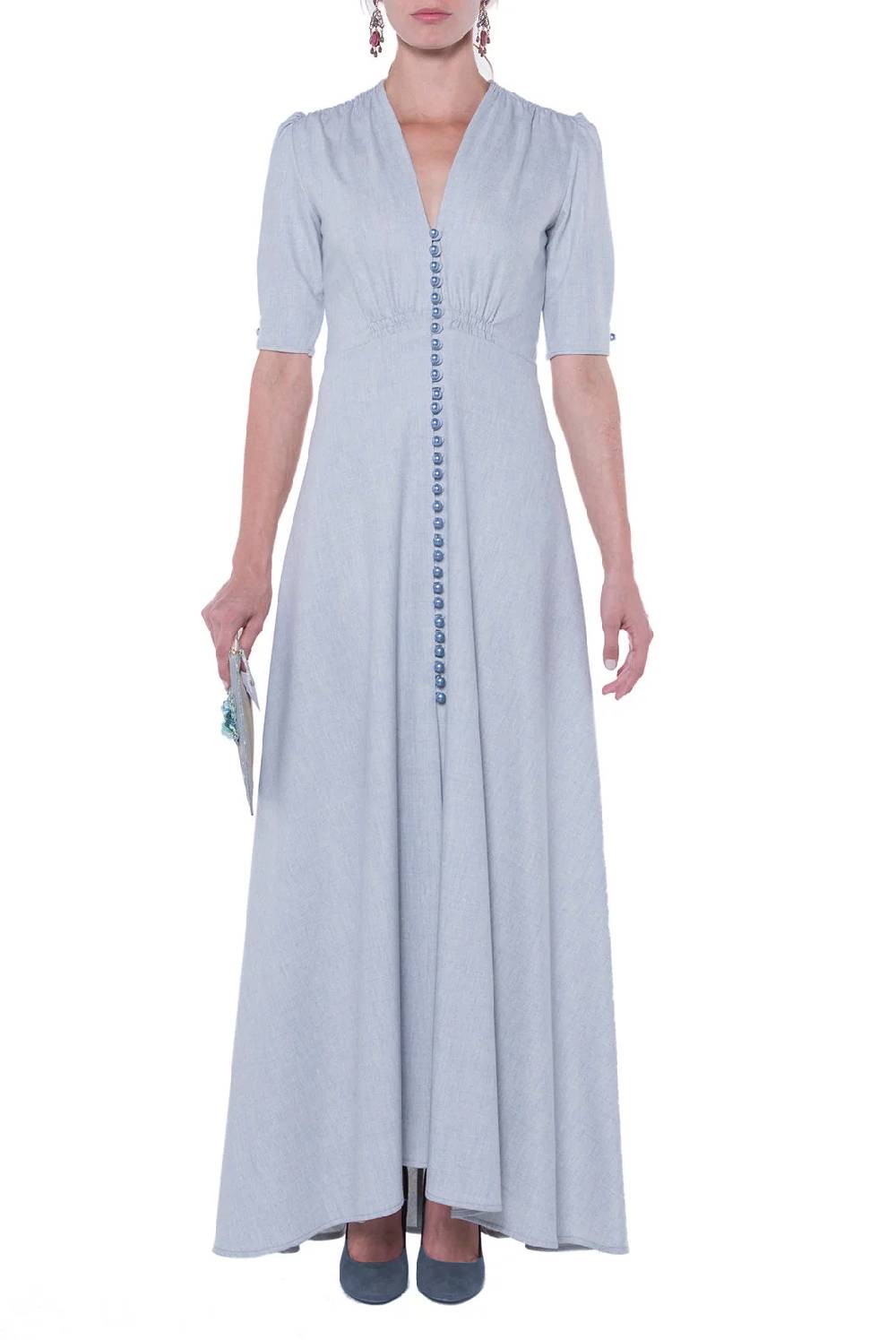 Luisa Beccaria Bottoncino Well Abito Blu Novità