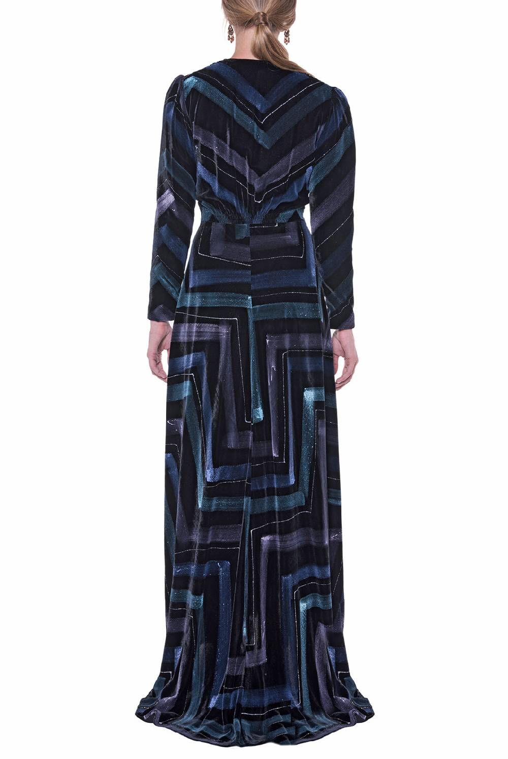 Luisa Beccaria Bottoncino Velvet Chevron Offerta