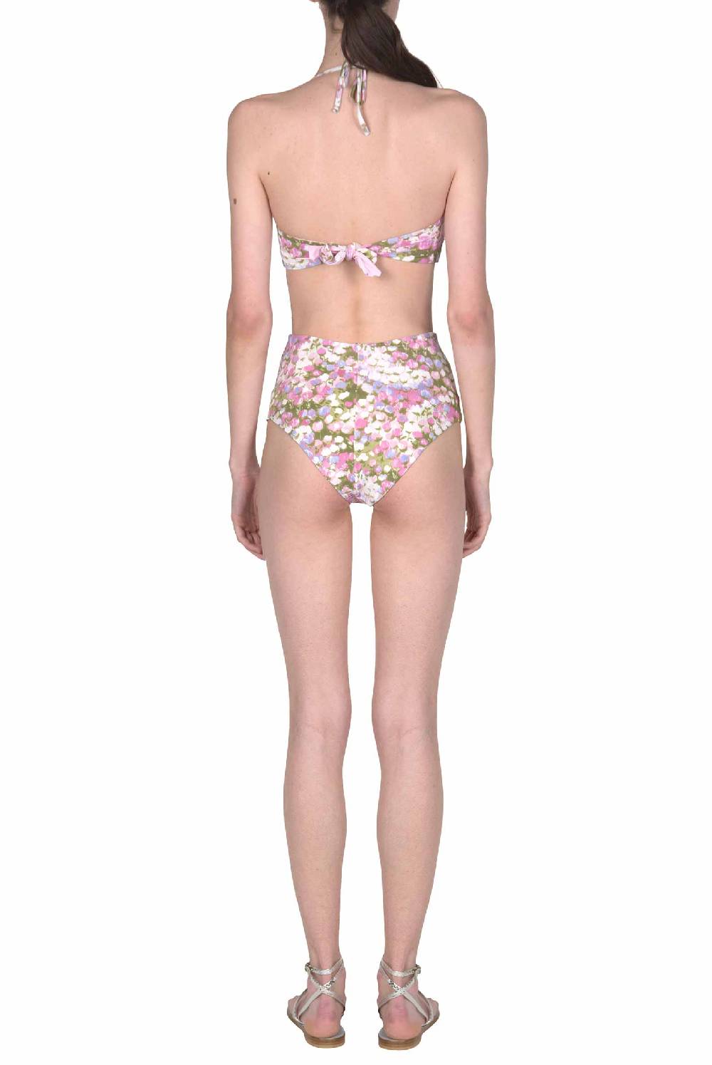 Luisa Beccaria Bikini Fascia E Slip A Vita Alta Rosa Monet Nuova