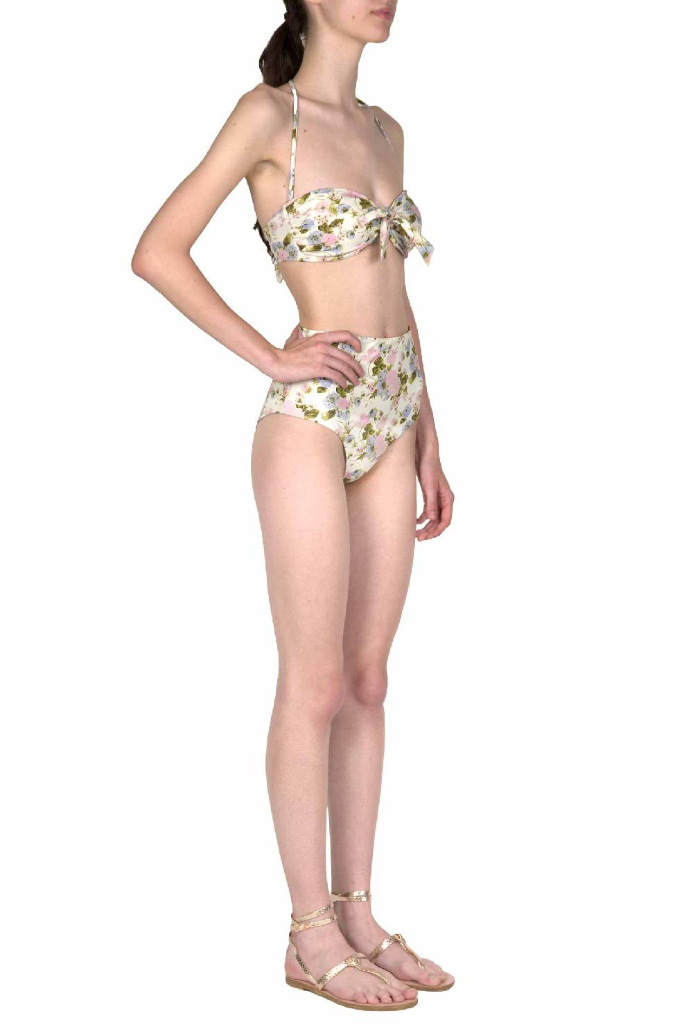 Luisa Beccaria Fascia E Vita Alta Sottoveste In Fiore Rose Double Face 2025