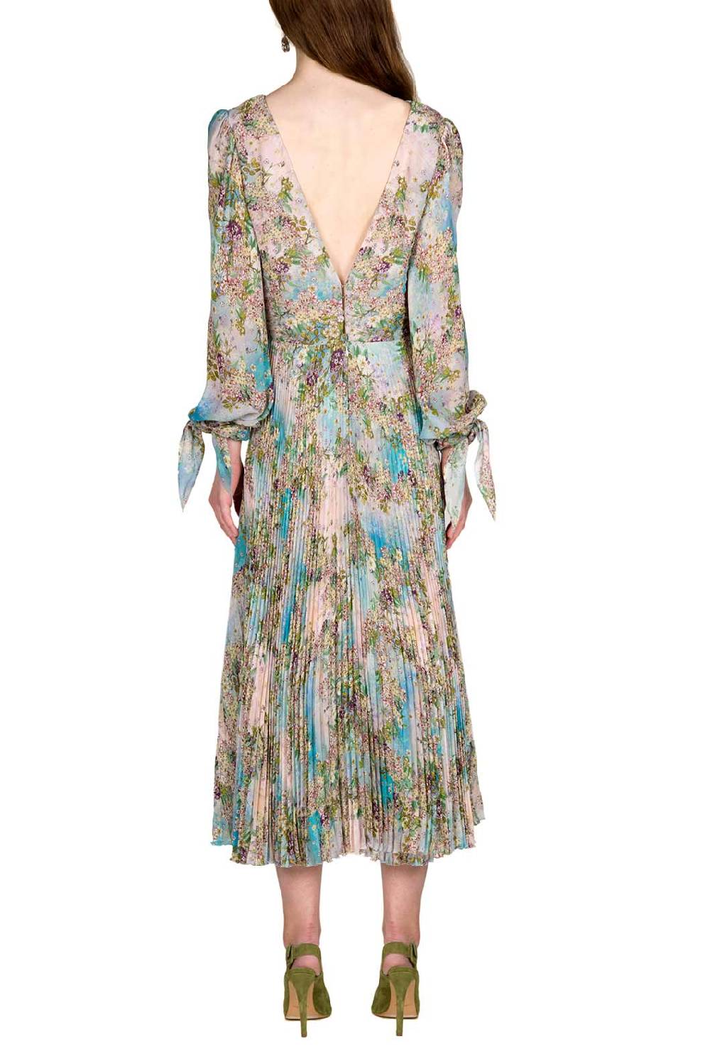 Luisa Beccaria Abito in chiffon con stampa floreale Vendita