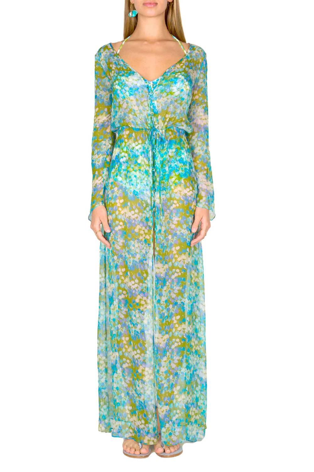 Luisa Beccaria Chemisier in chiffon Monet Negozi Online