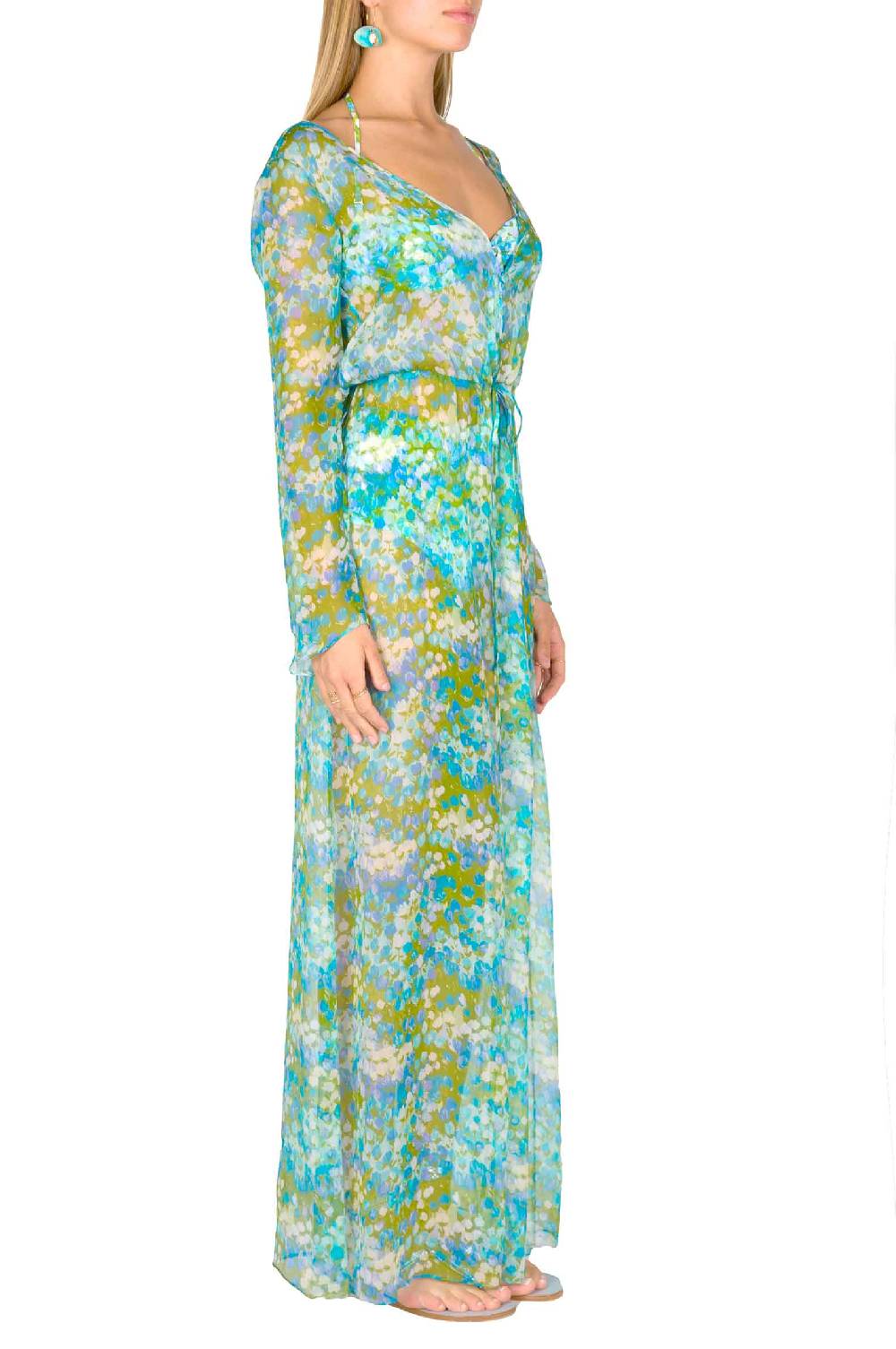 Luisa Beccaria Chemisier in chiffon Monet Negozi Online