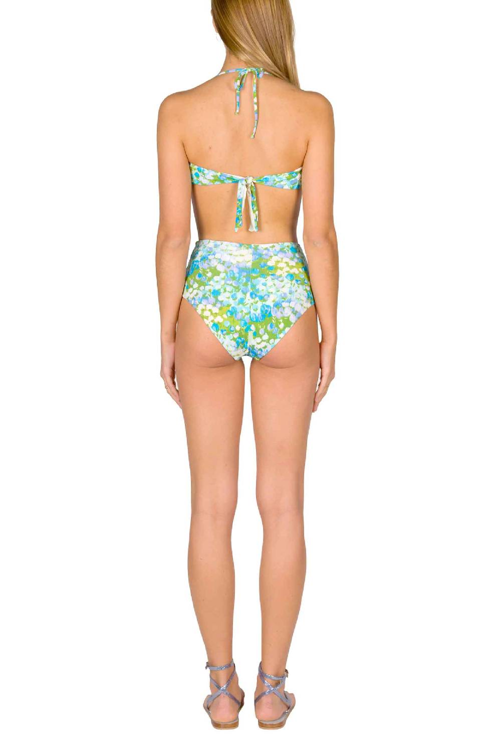 Luisa Beccaria Bikini Fascia E Slip A Vita Alta Turchese Monet Consegna Veloce