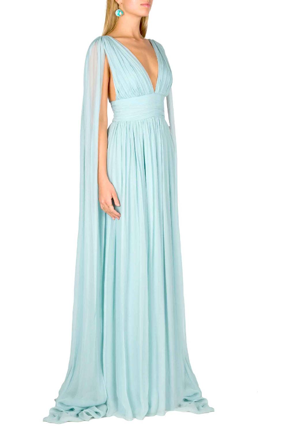 Luisa Beccaria Abito in chiffon di seta effetto mantella Saldi