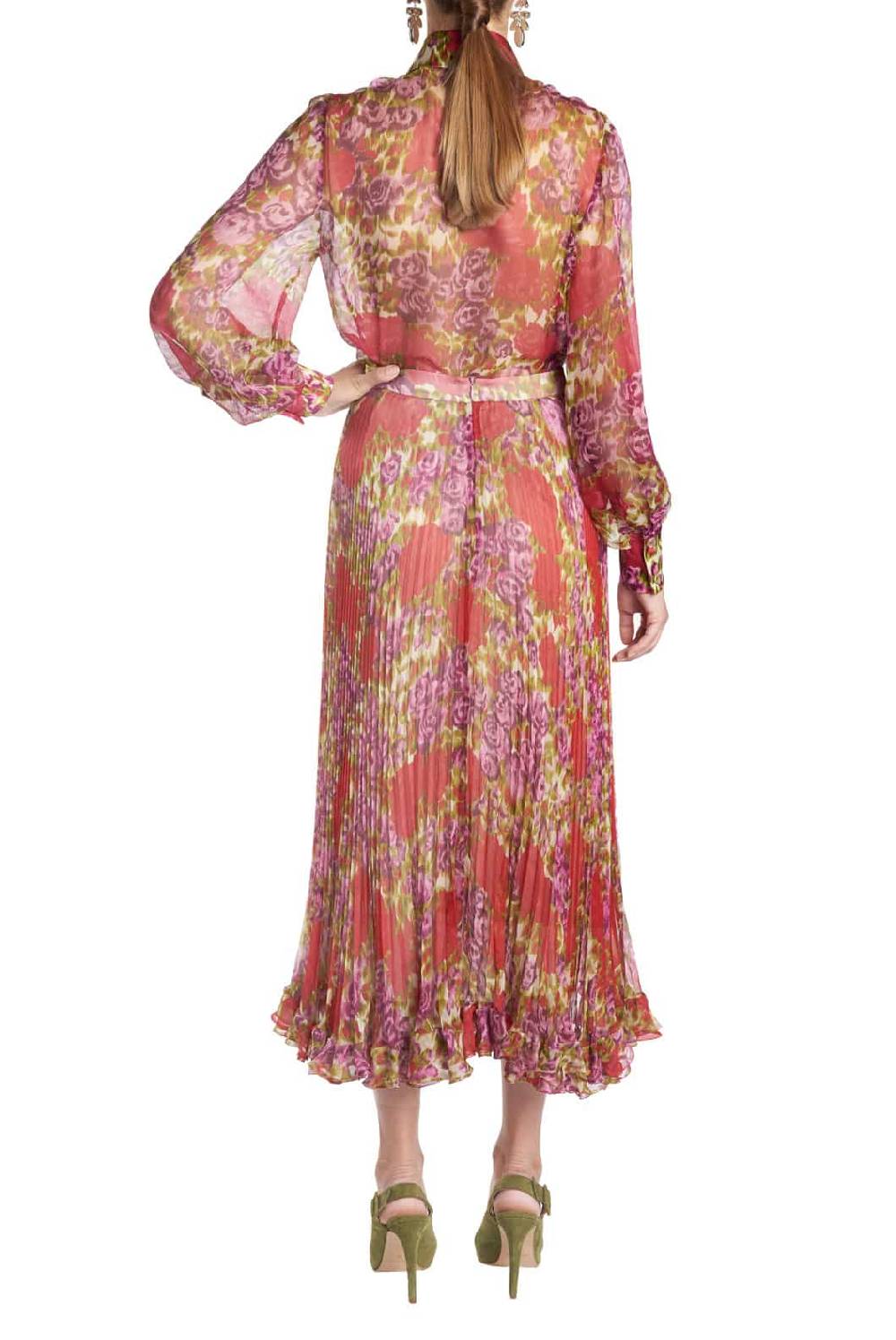 Luisa Beccaria Camicetta in chiffon di seta floreale Vendite Flash
