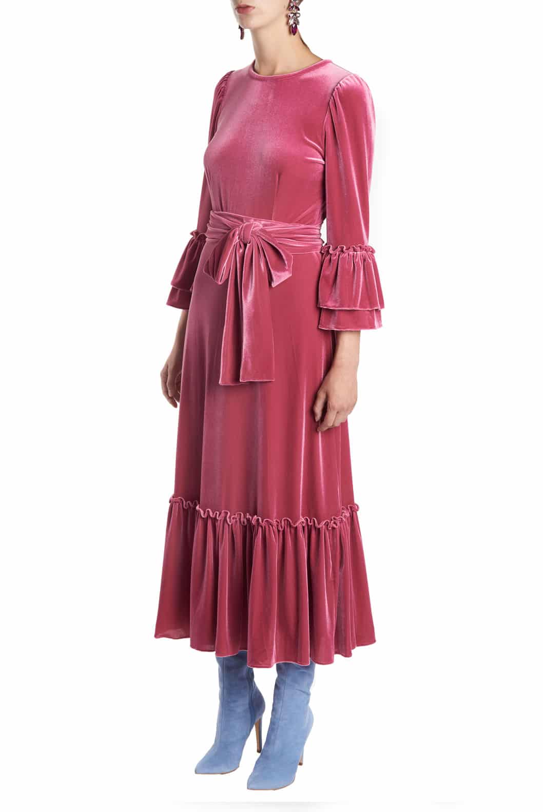 Luisa Beccaria Abito midi in velluto elasticizzato Negozio