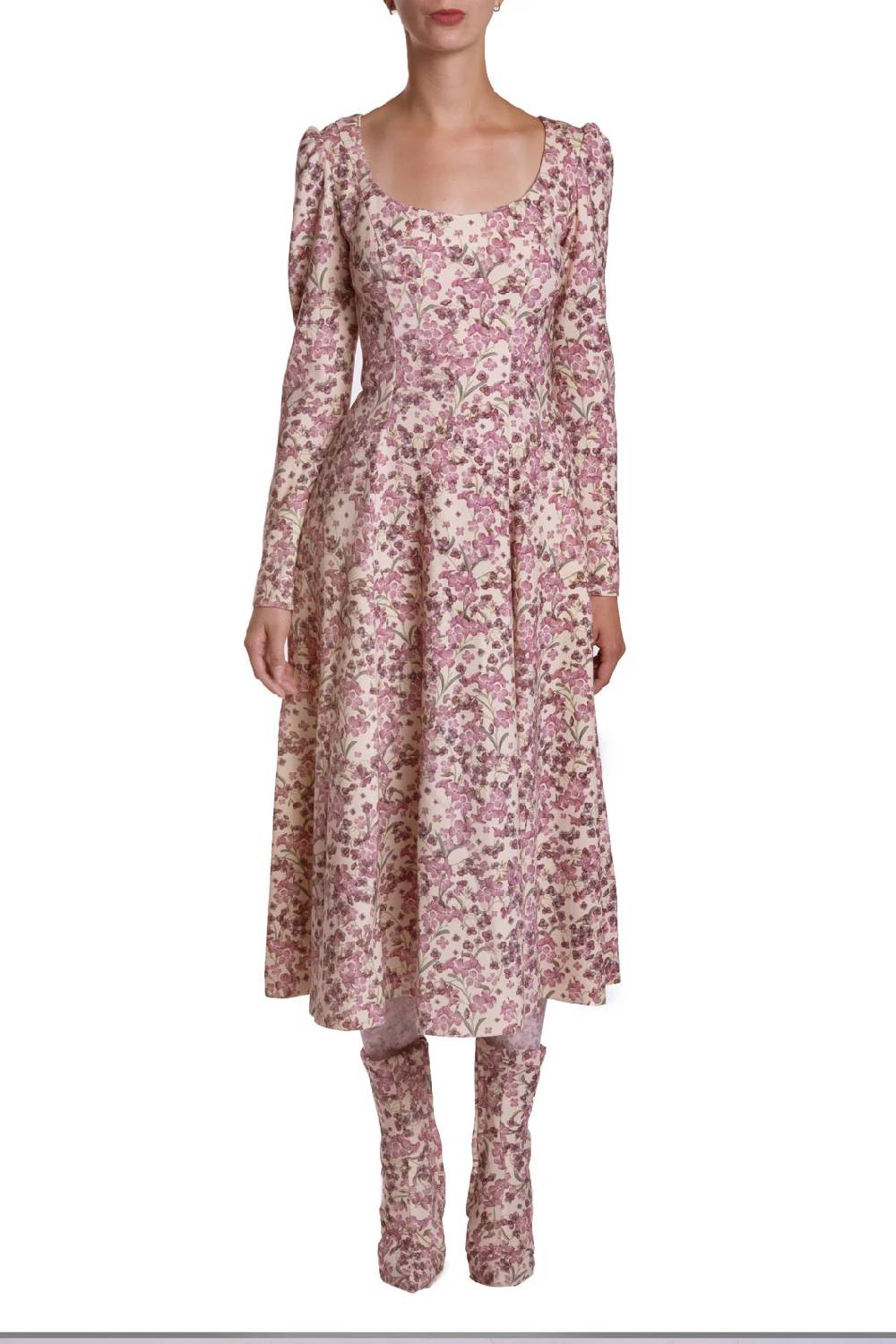 Luisa Beccaria Abito in lana elasticizzata stampata Offerta speciale