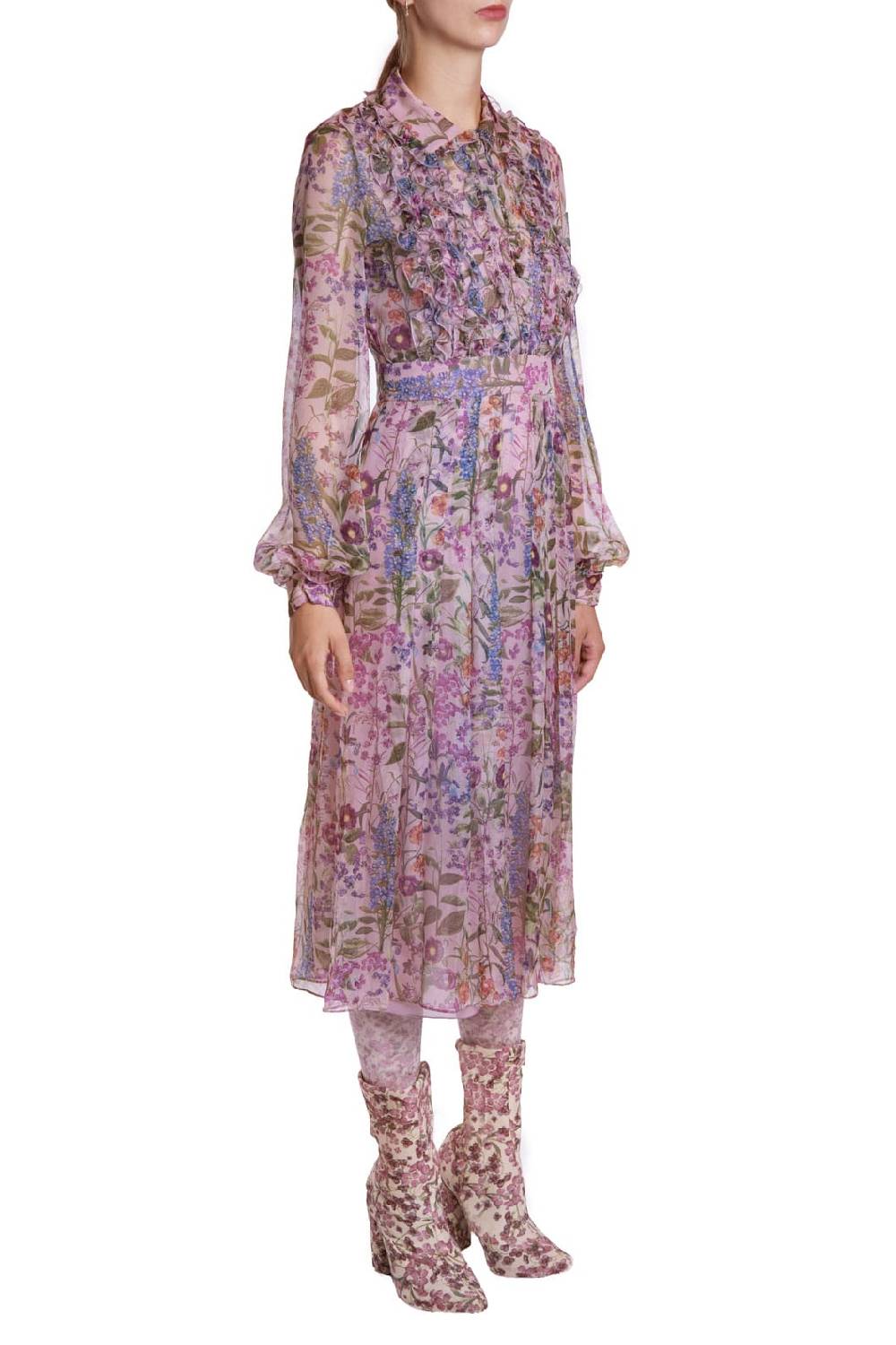 Luisa Beccaria Abito in chiffon stampato Comprare a buon mercato