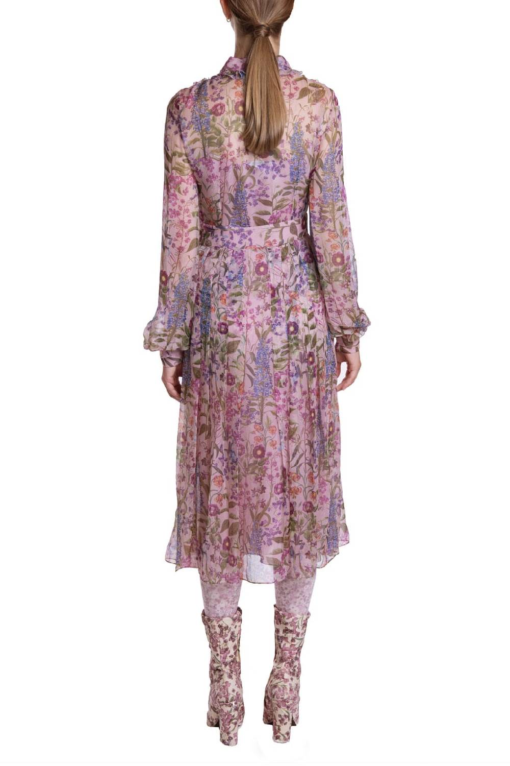 Luisa Beccaria Abito in chiffon stampato Comprare a buon mercato
