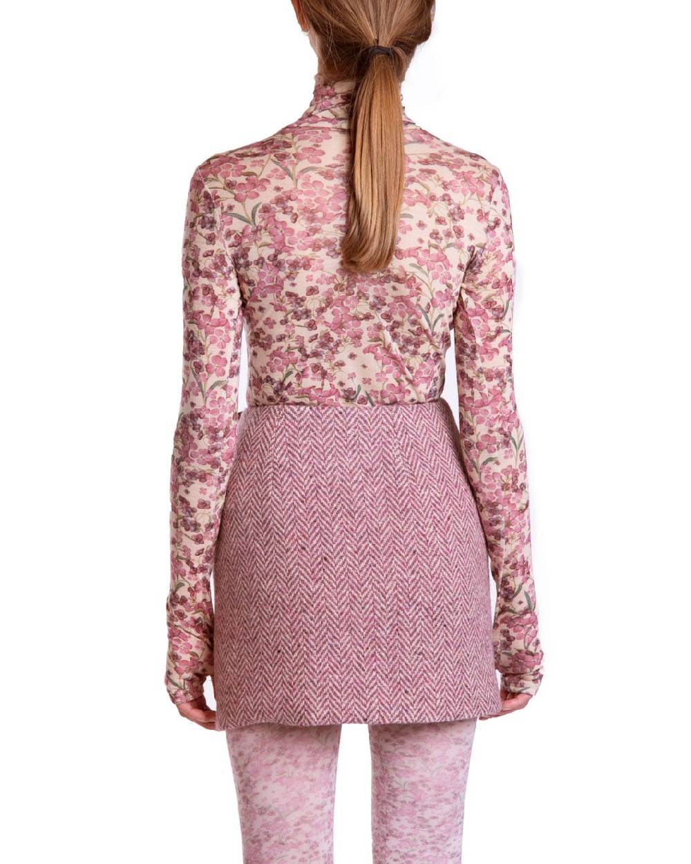 Luisa Beccaria Dolcevita in jersey di lana e seta Rosa Fornitura limitata