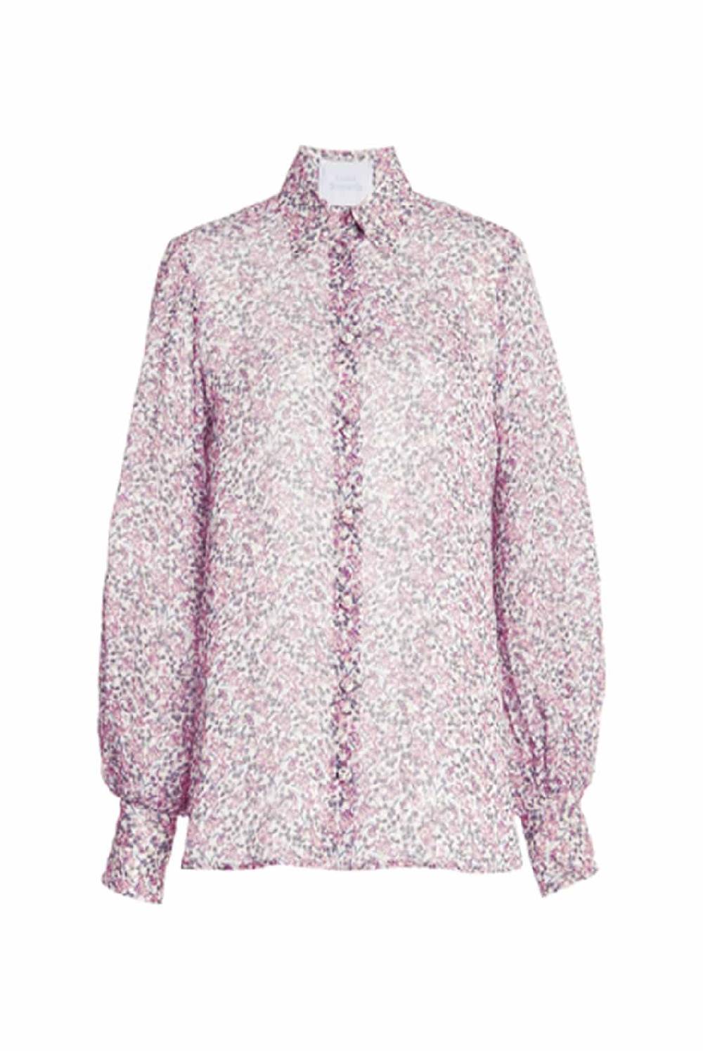 Luisa Beccaria Blusa in georgette stampata con piccoli fiori Shopping online