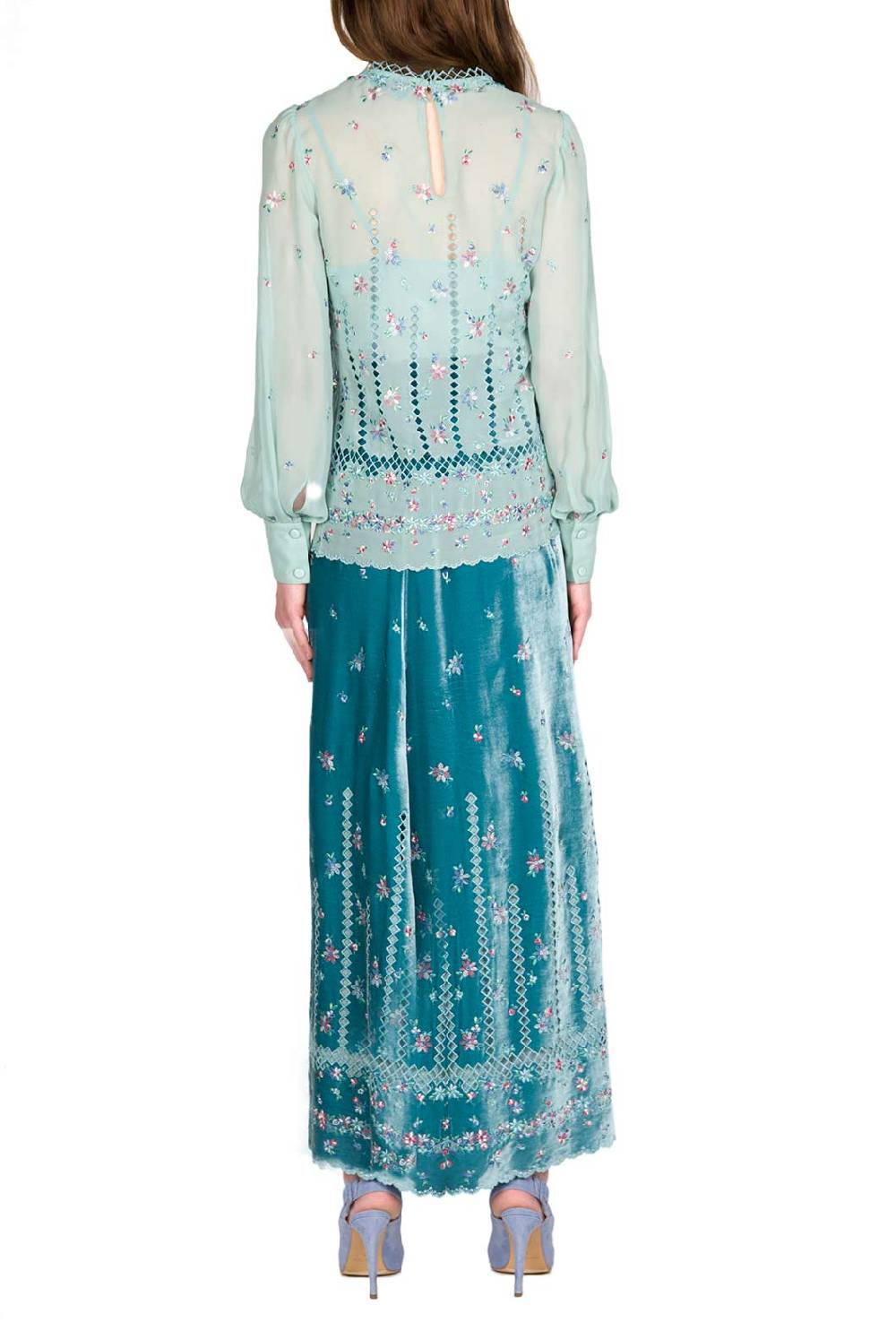 Luisa Beccaria Camicetta in seta ricamata floreale Cyber Monday