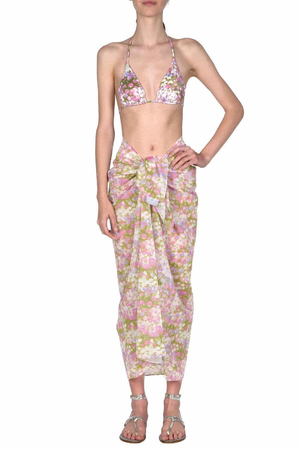 Luisa Beccaria Pareo lungo Monet rosa Online Outlet