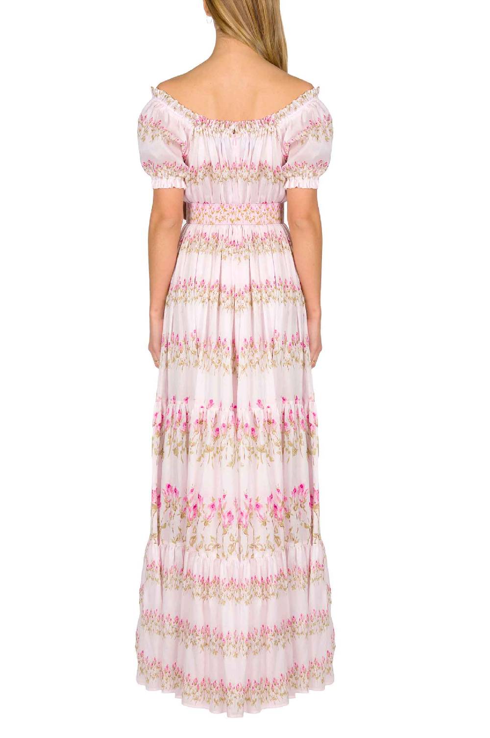 Luisa Beccaria Abito con spalle scoperte a righe fiorite Comprane uno, ottenene uno gratis