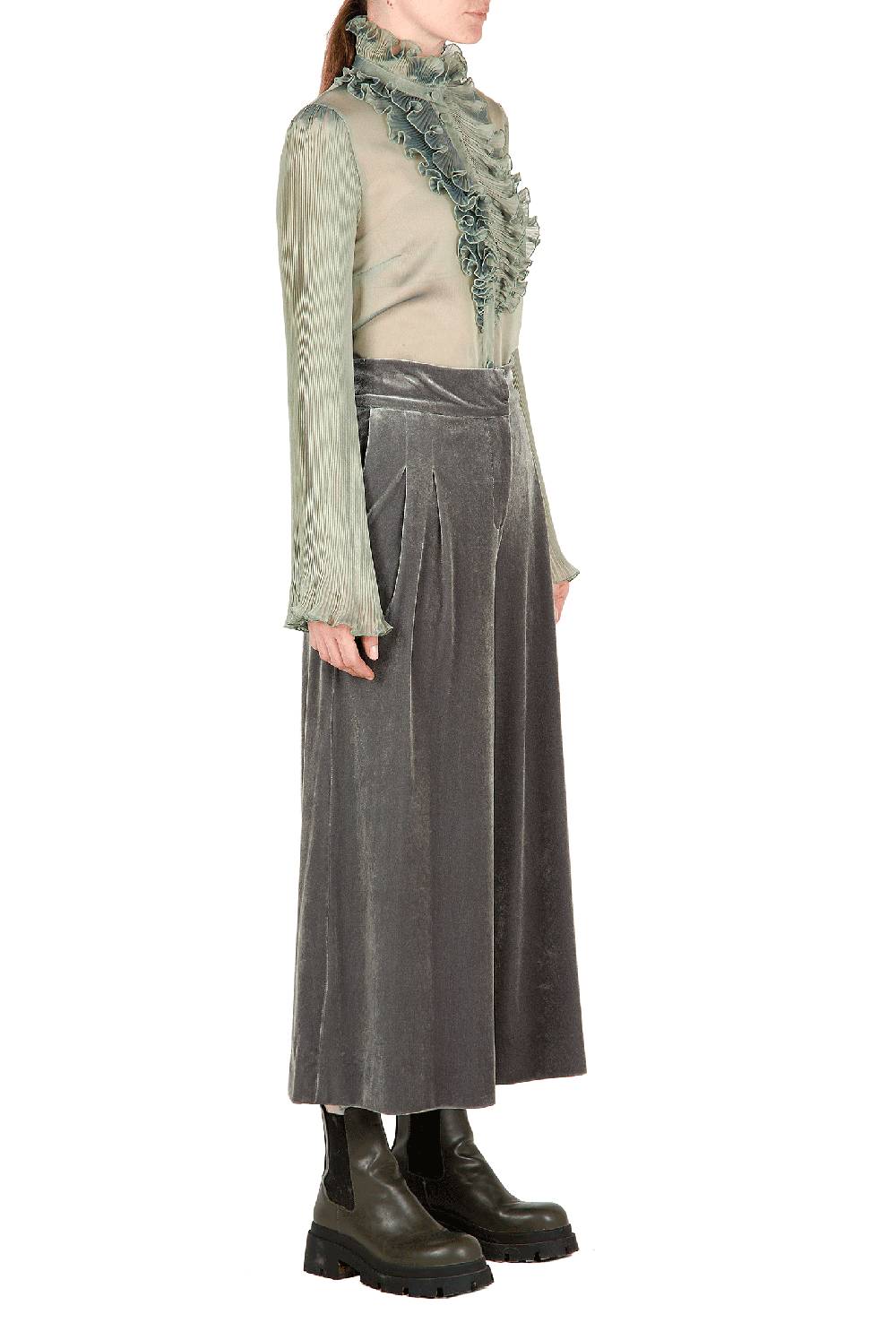 Luisa Beccaria Pantaloni in velluto SALVIA Super Saving Price