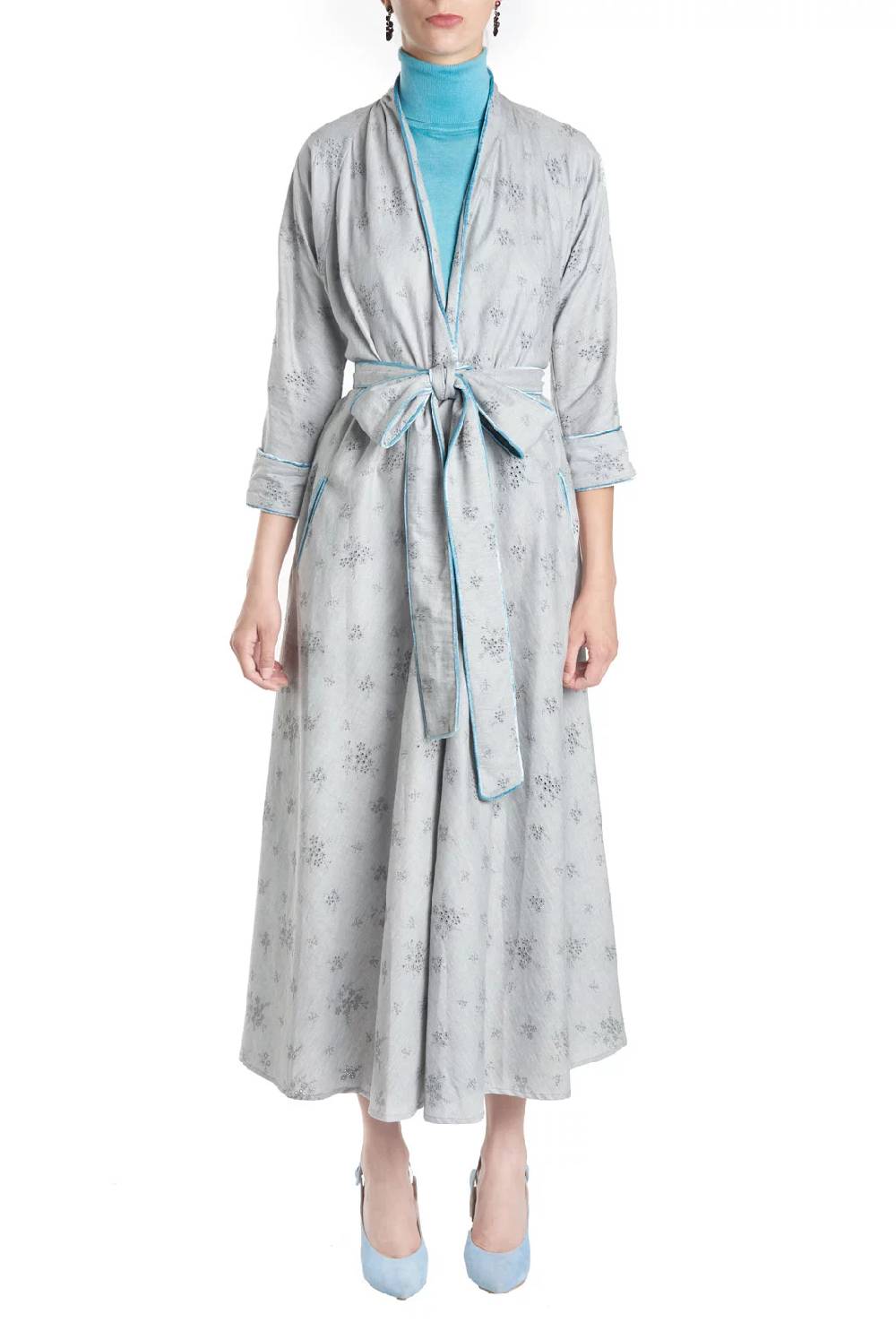 Luisa Beccaria Abito a portafoglio in cotone ricamato Luisa Fino al 50% di sconto