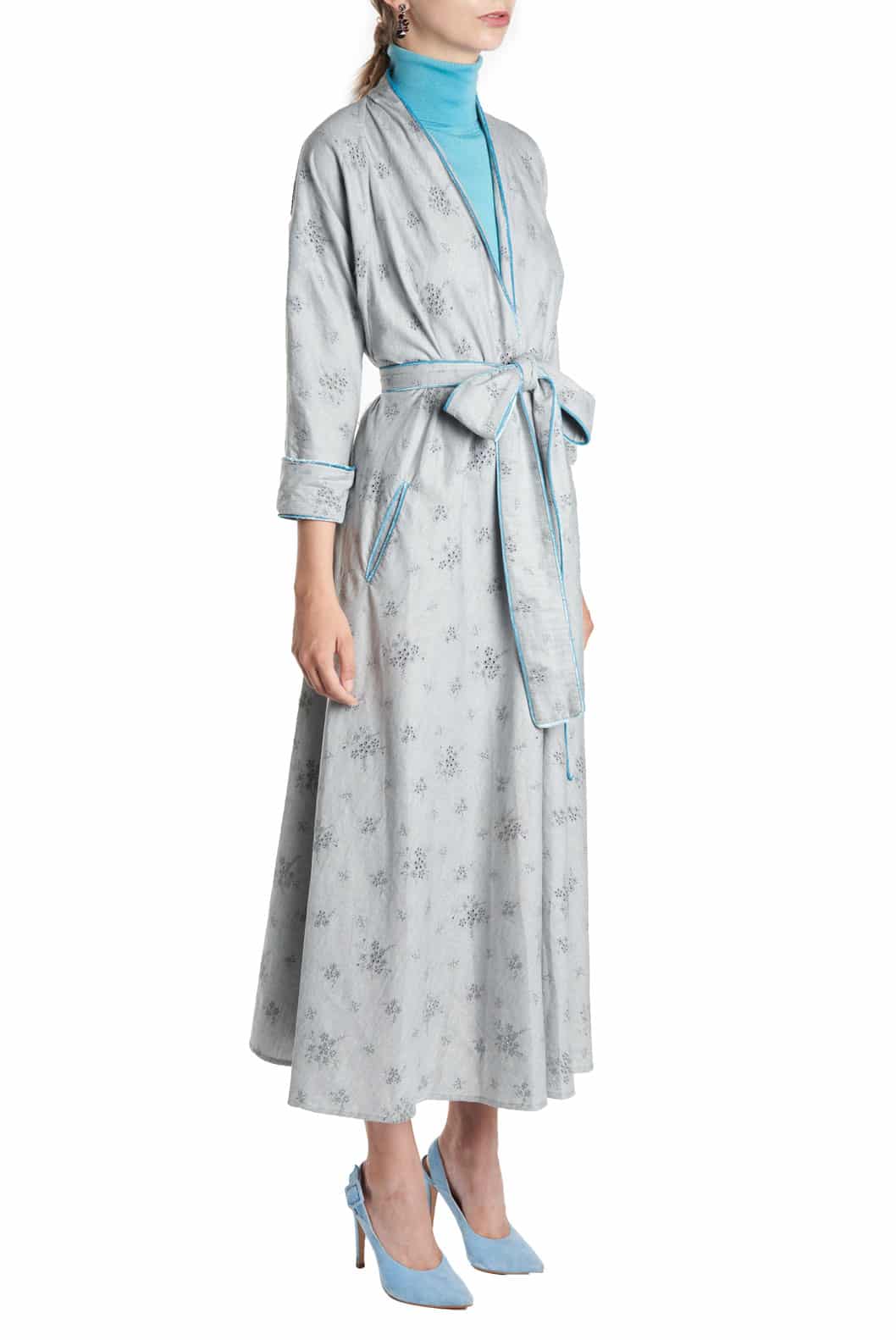 Luisa Beccaria Abito a portafoglio in cotone ricamato Luisa Fino al 50% di sconto