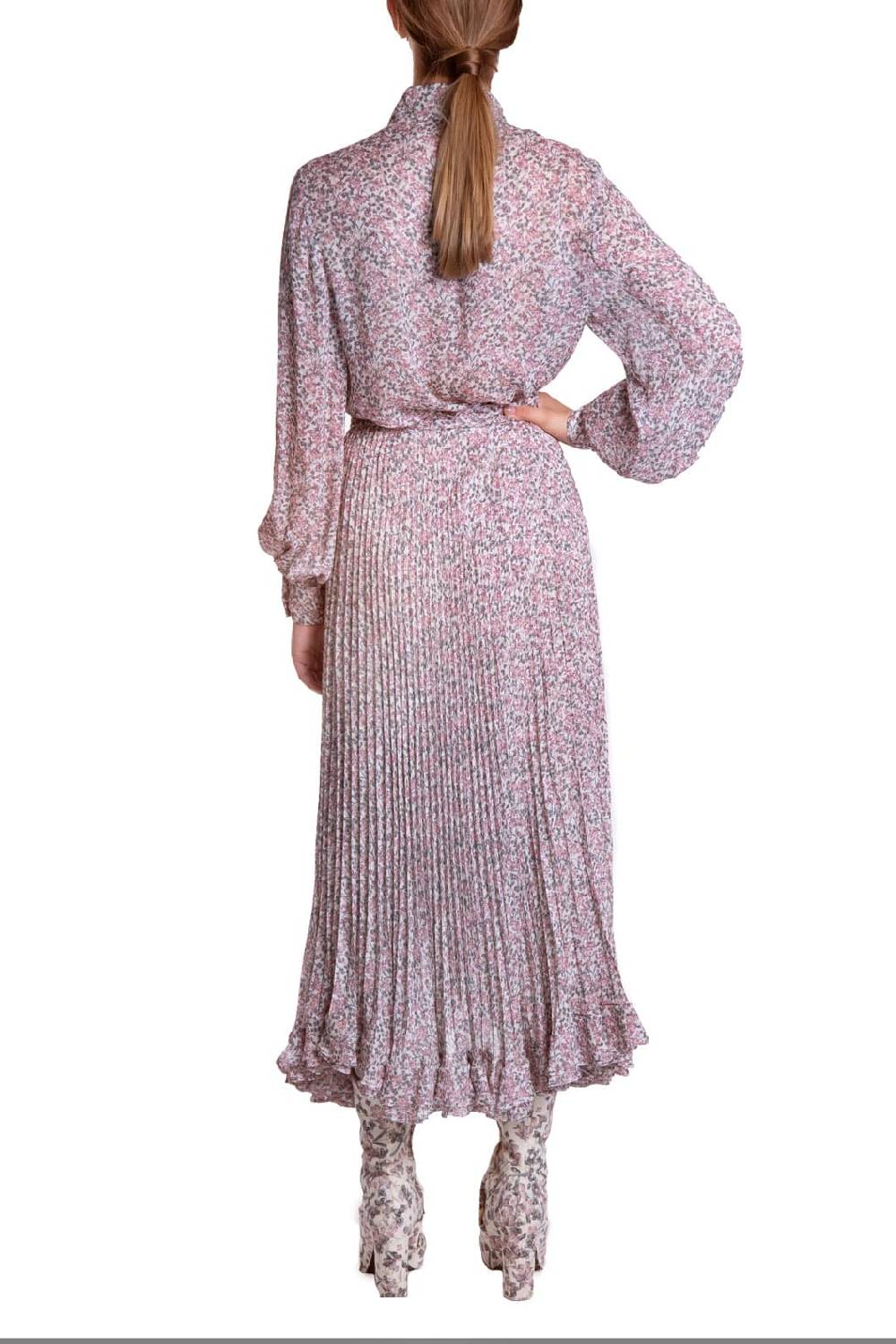 Luisa Beccaria Gonna Plissé In Chiffon Di Seta Stampata Offerta speciale della fabbrica