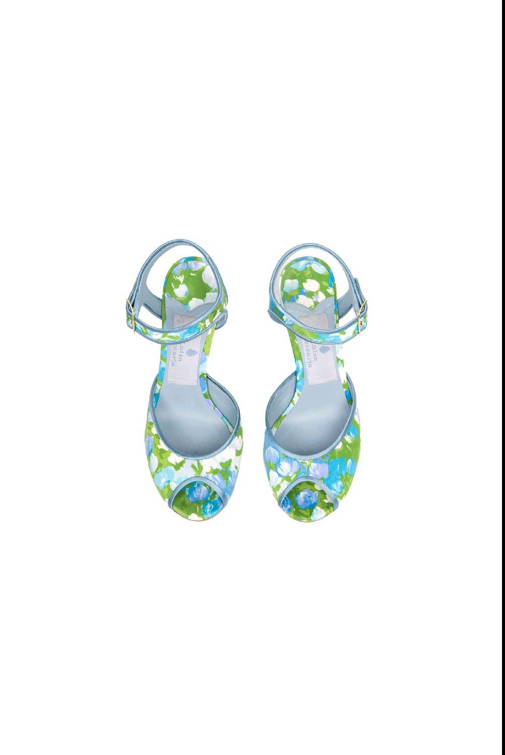 Luisa Beccaria Scarpe con tacco aperte Monet blu Duty-free
