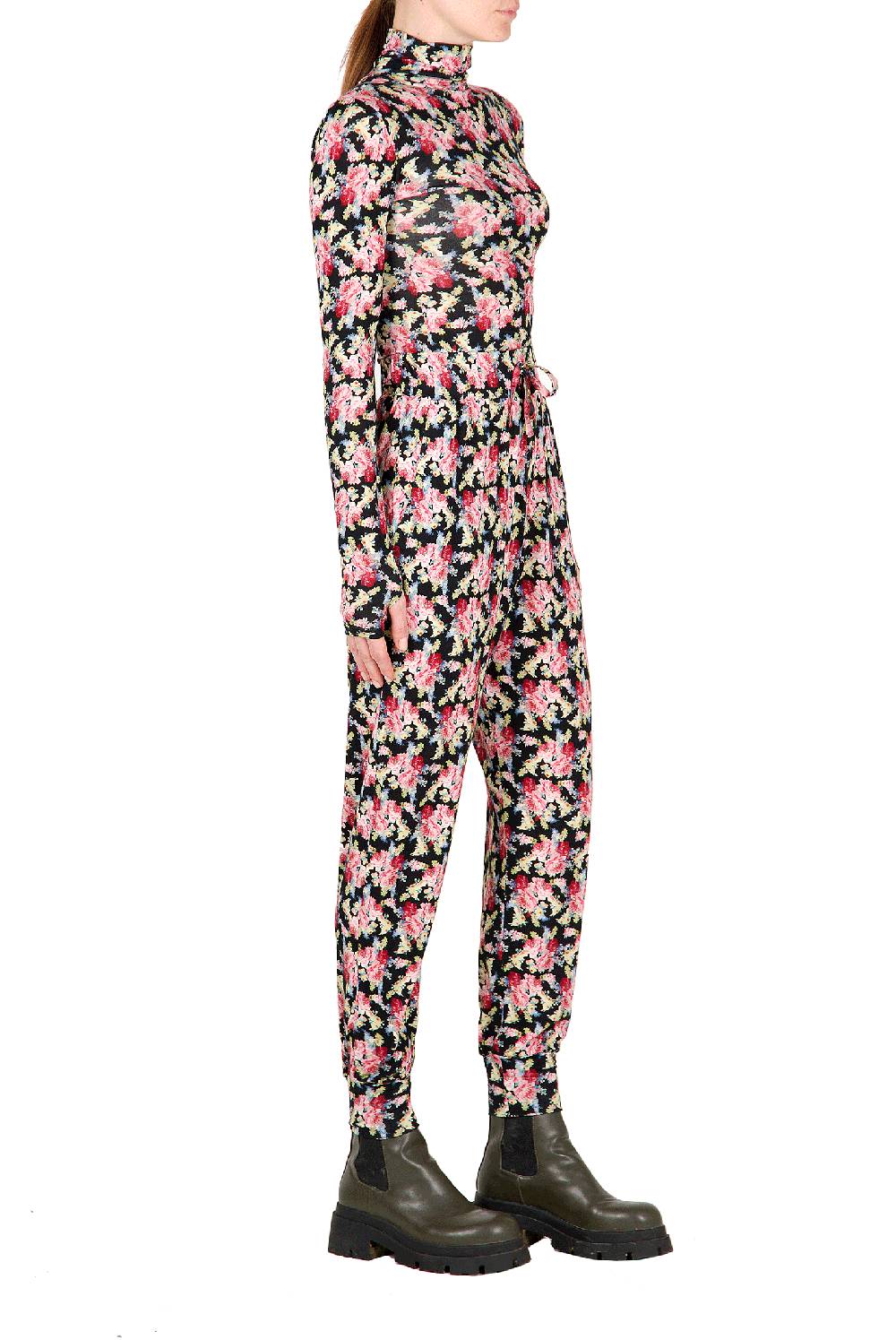Luisa Beccaria Leggings Neri Floreali Offerta