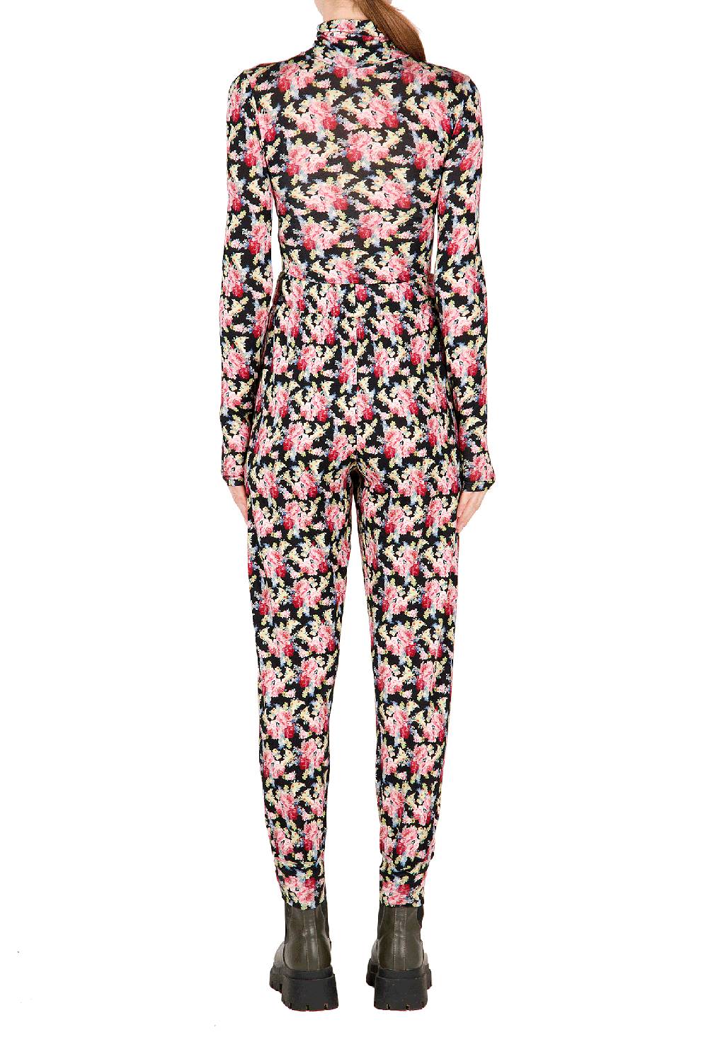 Luisa Beccaria Leggings Neri Floreali Offerta