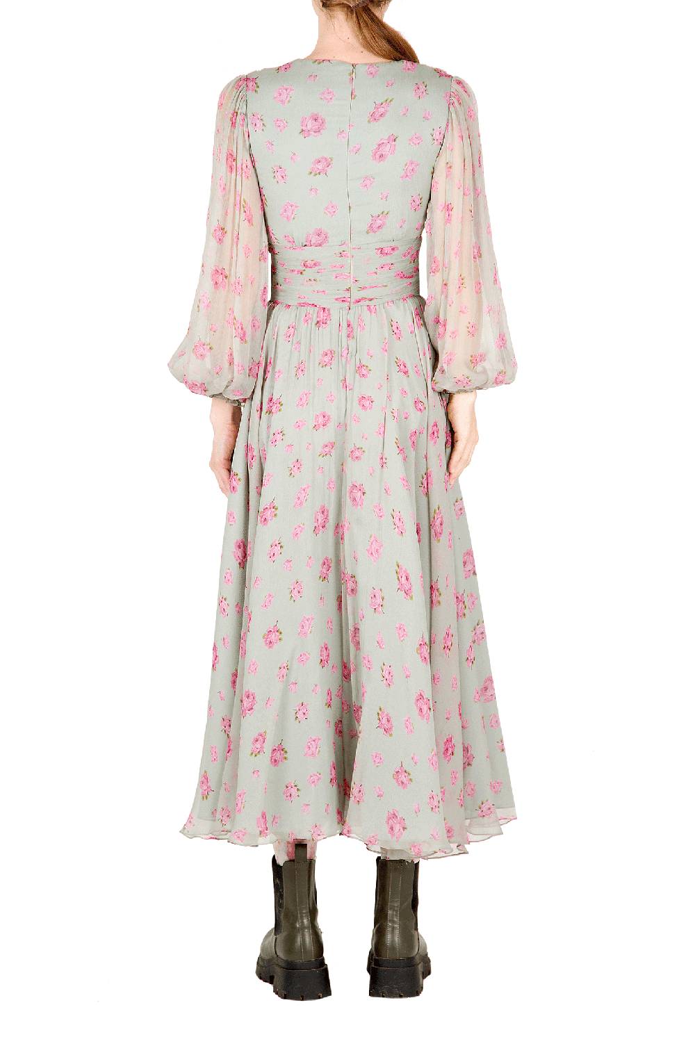 Luisa Beccaria Abito in chiffon floreale Nuova
