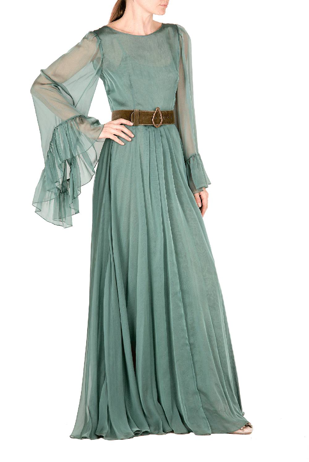 Luisa Beccaria Abito lungo in chiffon Sconto di tempo limitato