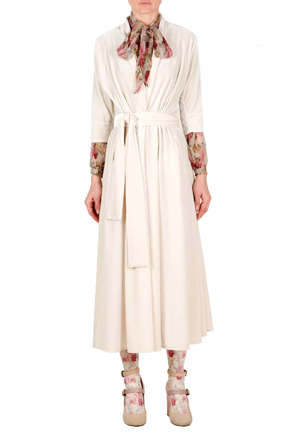 Luisa Beccaria Abito Luisa in velluto bianco Flash Sale