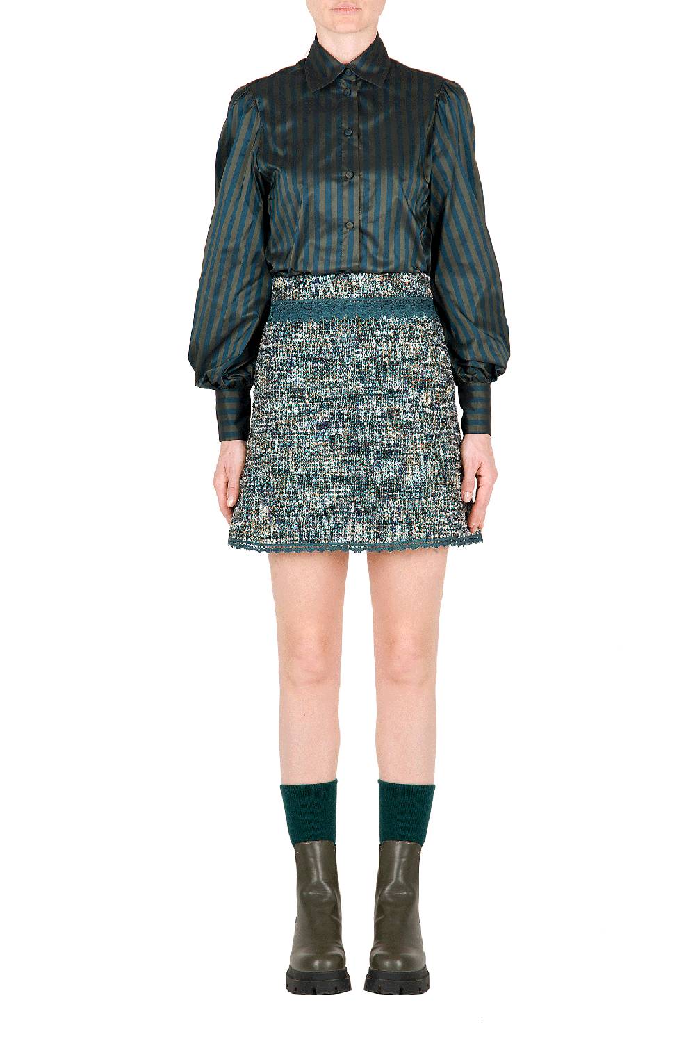 Luisa Beccaria Blusa a righe in taffettà Offerta San Valentino