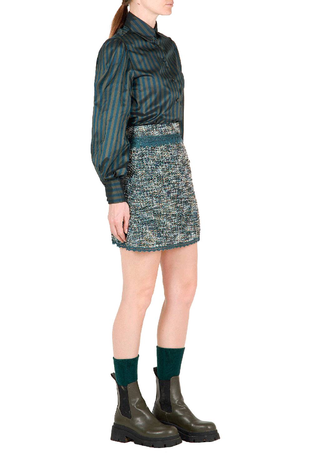 Luisa Beccaria Blusa a righe in taffettà Offerta San Valentino