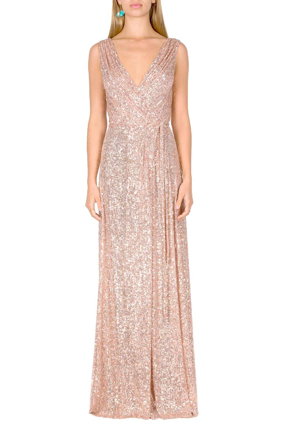 Luisa Beccaria Abito a portafoglio con paillettes rosa Latest fashion