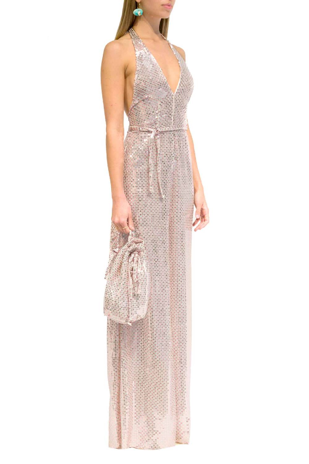 Luisa Beccaria Tuta Meck Halter con paillettes Offerta temporanea